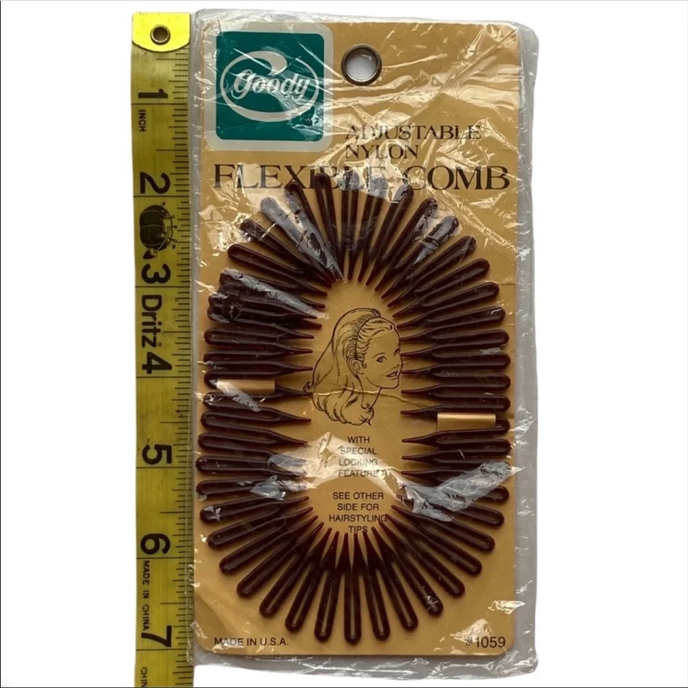 Goody hair accessory vintage 80s brown flexible comb 1059 NOS dead stock